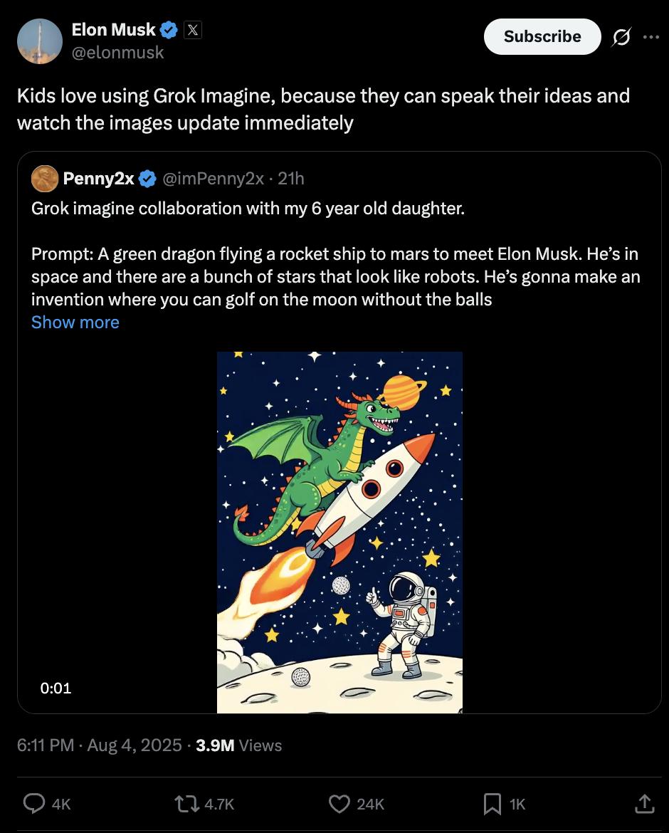 Grok Imagine上线,马斯克AI视频生成器靠火辣模式爆火-第9张图片-开云手机入口官网下载-开云app官方最新下载--V3.6.9 Grok Imagine上线,马斯克AI视频生成器靠火辣模式爆火-第9张图片-开云手机入口官网下载-开云app官方最新下载--V3.6.9
