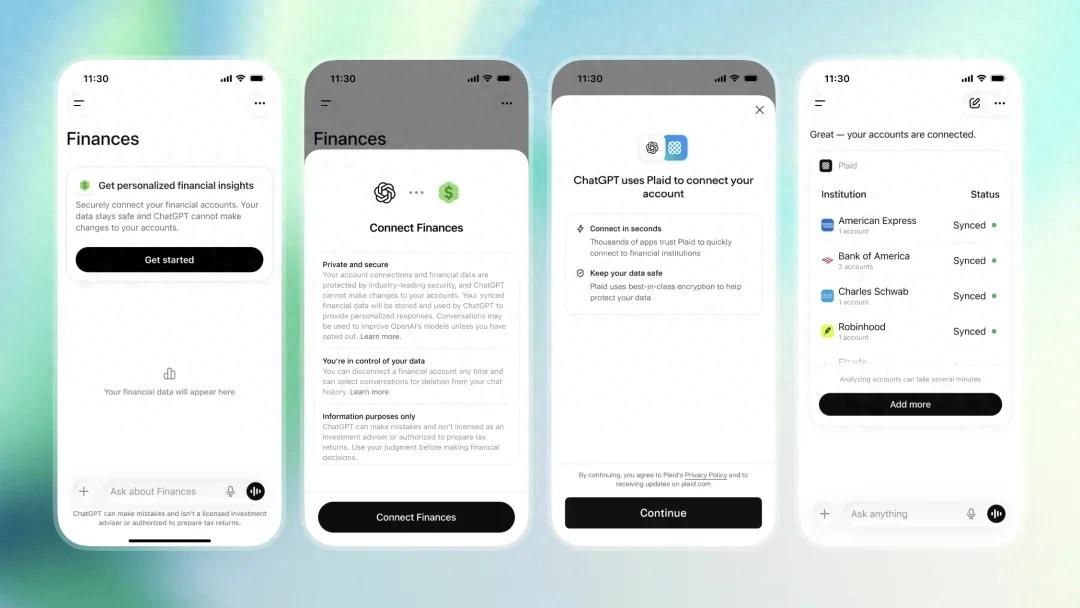 5月15日OpenAI推出ChatGPT个人理财工具，仅面向美国用户